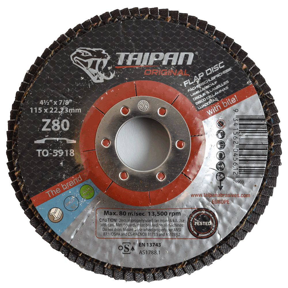 4 1/2" (115mm) Abrasive Flap Disc 80 Grit Buy Spares Online
