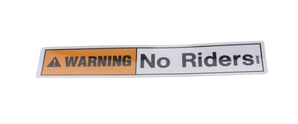 Genie SLA Decal Warning No Riders | Shop Now OEM Genie Parts