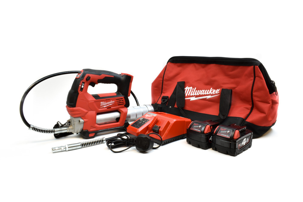 18V Milwaukee M18 Cordless Grease Gun Kit Grease Gun, 2 X Batteries