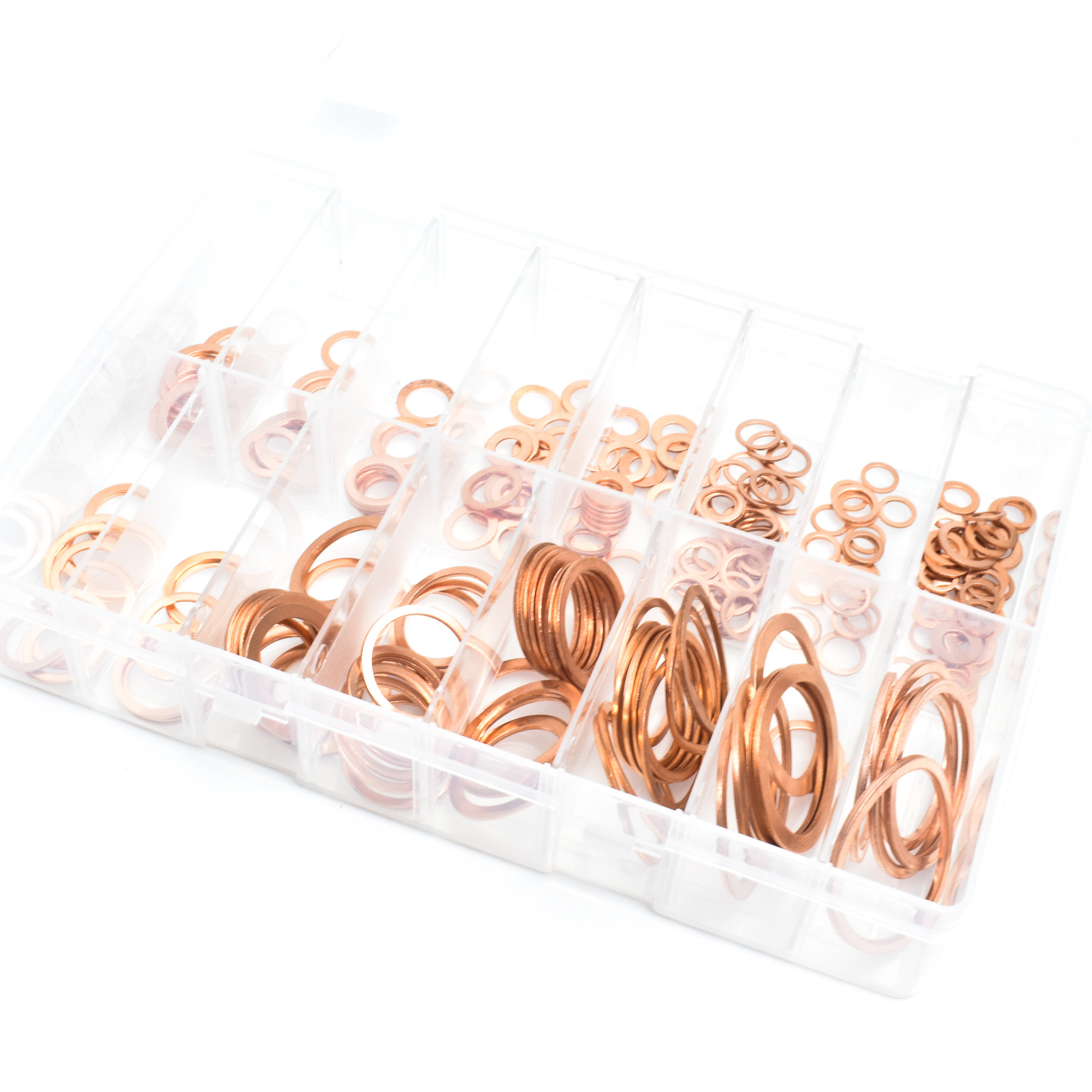 225 Pieces Assorted Box Imperial/BSP Copper Sealing Washers 