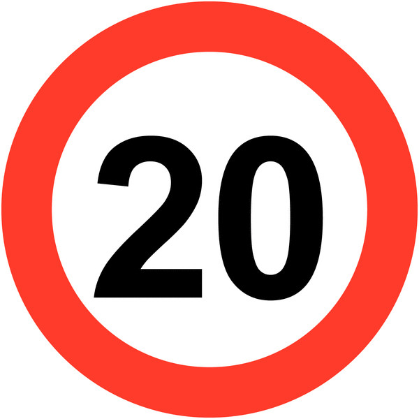Дорожные знаки 40 км ч. Знак 20. Знак 20 км. Ограничение максимальной скорости 20. Знак ограничение скорости 20 км в час.