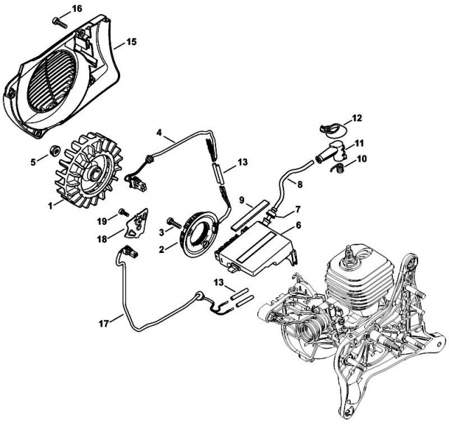 Stihl TS480i, TS500i Ignition System & Fan Housing | Stihl TS480i