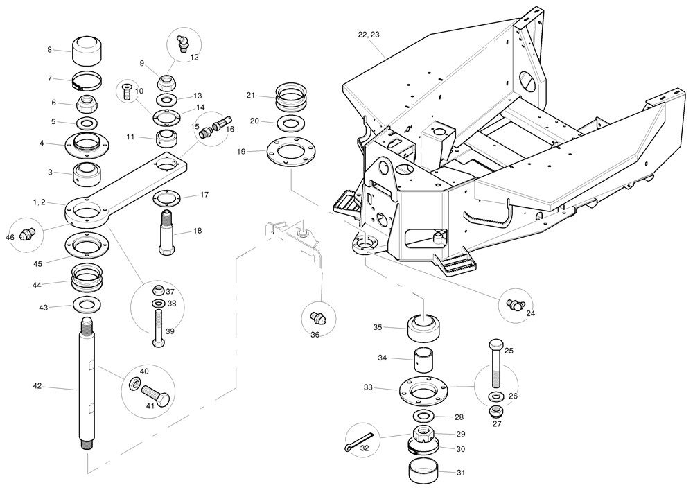 Benford Mecalac Terex Dumper Centre Pin Assembly 5 - 10 Tonne | Mecalac