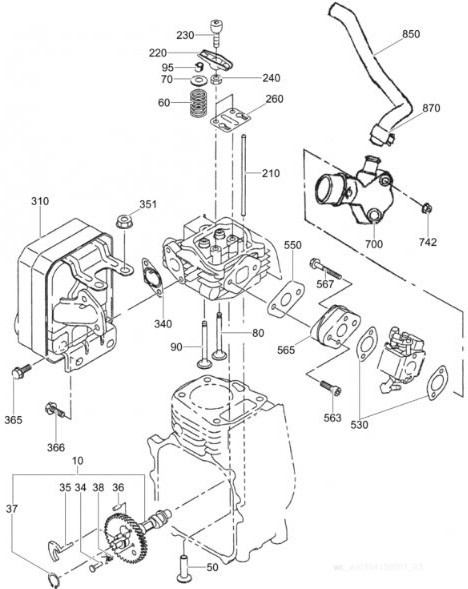 Wacker BS50-4s Wm90 Engine Intake & Exhaust