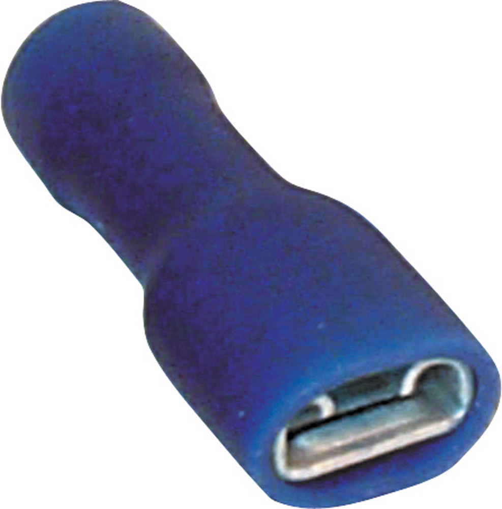 100 Blue Male Spade Crimp Terminals – 6.3mm Blade, Automotive Connectors, Made In UK